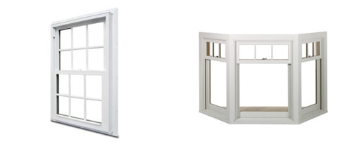 double hung and bay windows